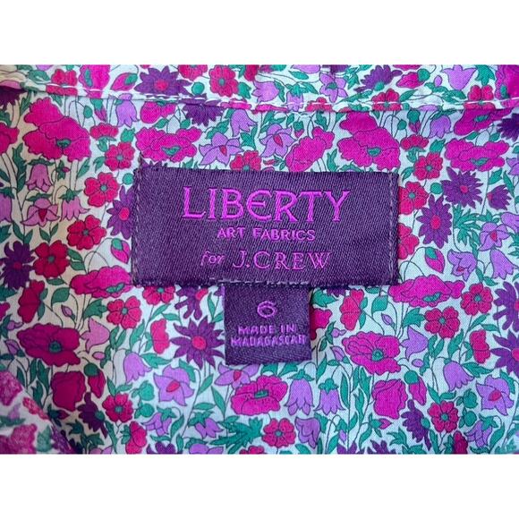 J.Crew x Liberty London Slim Perfect Button Down Shirt Floral Pink Fuchsia – 6 - Picture 9 of 14